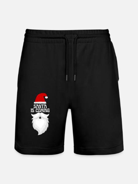 Santa is coming - Stanley/Stella Trainer Unisex Organic Jogging Shorts - black