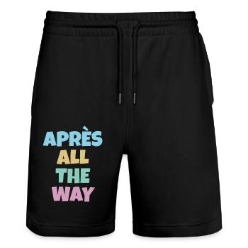 Après all the way - Stanley/Stella Trainer Unisex Organic Jogging Shorts - black - Front - Nik (191cm) & Marisol (170cm)