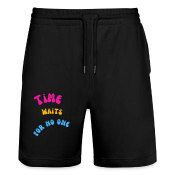 Heure - Short de jogging bio TRAINER Stanley/Stella unisexe - noir - Devant - Nik (191cm) & Marisol (170cm)