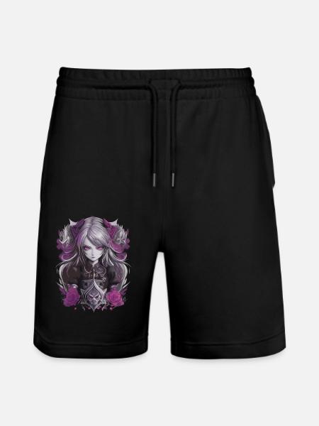 Fille d’anime gothique - Short de jogging bio TRAINER Stanley/Stella unisexe - noir