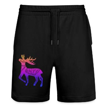 Suède Suède dalarna dala cheval cheval Joyeux Noël orignal - Short de jogging bio TRAINER Stanley/Stella unisexe - noir - Devant - Nik (191cm) & Marisol (170cm)
