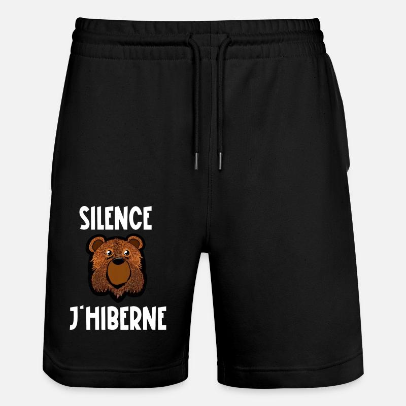 silence j'hiberne - Short de jogging bio TRAINER Stanley/Stella unisexe - noir