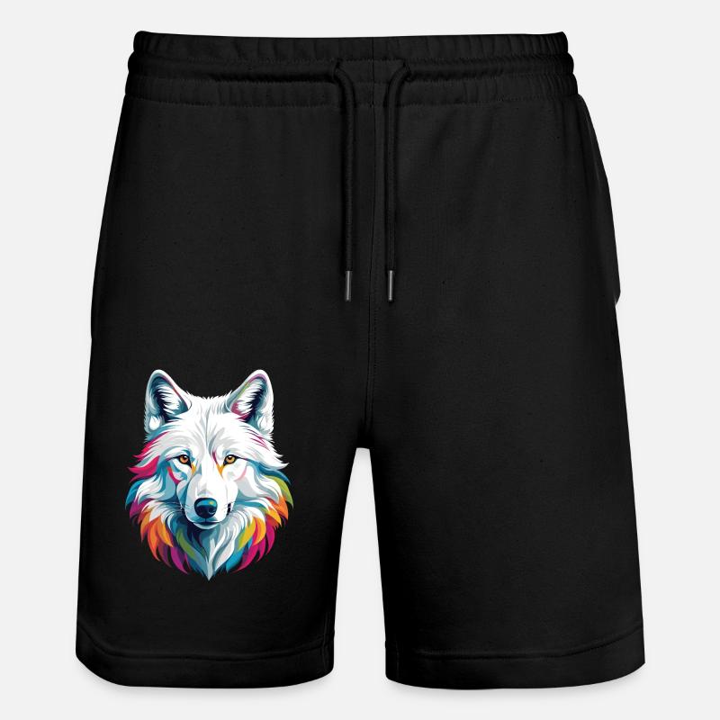 Loup blanc - Short de jogging bio TRAINER Stanley/Stella unisexe - noir