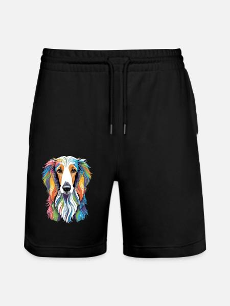 Afghan Hound - Stanley/Stella Trainer Unisex Organic Jogging Shorts - black
