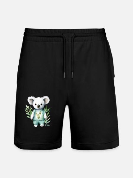 Eucalyptus Dreamer: Koala Tee - Stanley/Stella Trainer Unisex Organic Jogging Shorts - black