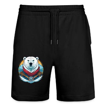 Eisbär - Stanley/Stella Unisex Bio Joggingshorts Trainer  - Schwarz - Vorne - Nik (191cm) & Marisol (170cm)