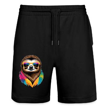 Paresse - Short de jogging bio TRAINER Stanley/Stella unisexe - noir - Devant - Nik (191cm) & Marisol (170cm)