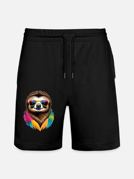 Sloth - Stanley/Stella Trainer Unisex Organic Jogging Shorts - black