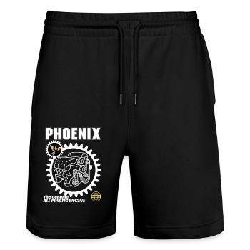 PHOENIX Engine - Stanley/Stella Trainer Unisex Organic Jogging Shorts - black - Front - Nik (191cm) & Marisol (170cm)