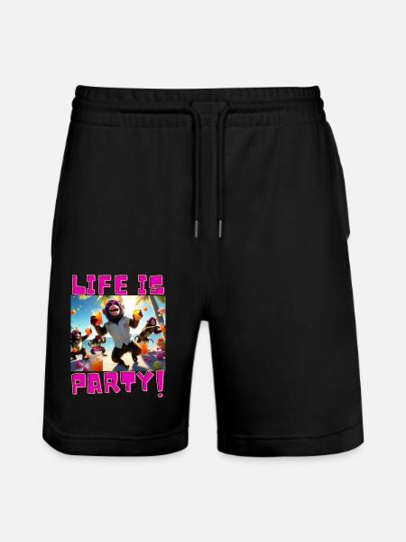 Life is Party - Stanley/Stella Unisex Bio Joggingshorts Trainer - Schwarz