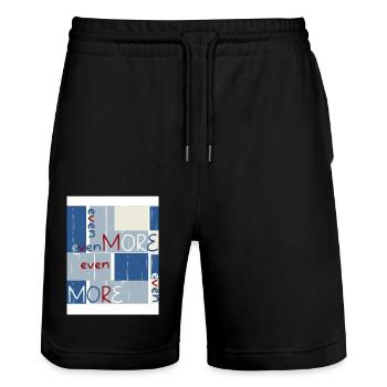 Et même plus. Et même plus. - Short de jogging bio TRAINER Stanley/Stella unisexe - noir - Devant - Nik (191cm) & Marisol (170cm)
