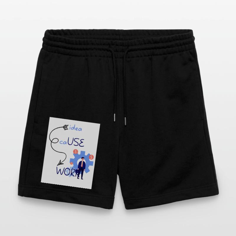 Idea cause work. An idea creates a work. Stanley/Stella Trainer Unisex Organic Jogging Shorts