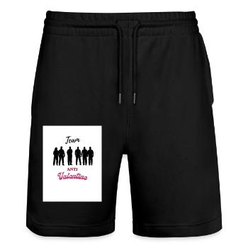 Team Anti Valentin - Stanley/Stella Unisex Bio Joggingshorts Trainer  - Schwarz - Vorne - Nik (191cm) & Marisol (170cm)