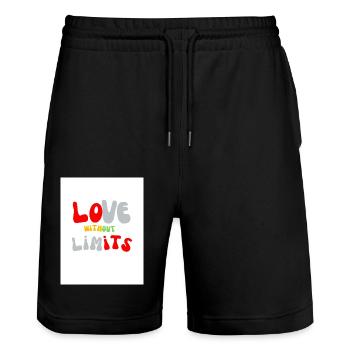 Love without limits - Short de jogging bio TRAINER Stanley/Stella unisexe - noir - Devant - Nik (191cm) & Marisol (170cm)