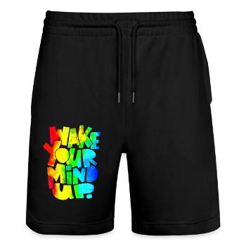 Vacation Late Summer Summer Vacation Holiday Sea Quote - Stanley/Stella Trainer Unisex Organic Jogging Shorts - black - Front - Nik (191cm) & Marisol (170cm)