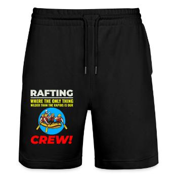 Rafting Team Raft Eau Vive Rafter Paddle Drôle - Short de jogging bio TRAINER Stanley/Stella unisexe - noir - Devant - Nik (191cm) & Marisol (170cm)