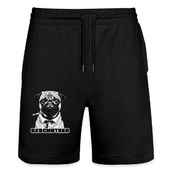 Beschützer - Stanley/Stella Unisex Bio Joggingshorts Trainer  - Schwarz - Vorne - Nik (191cm) & Marisol (170cm)