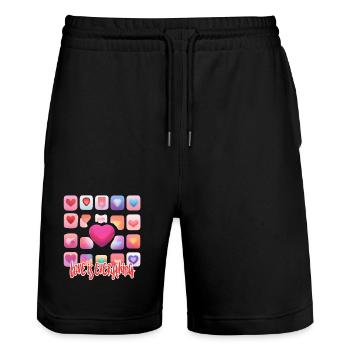 Love is everything - Stanley/Stella Unisex Bio Joggingshorts Trainer  - Schwarz - Vorne - Nik (191cm) & Marisol (170cm)