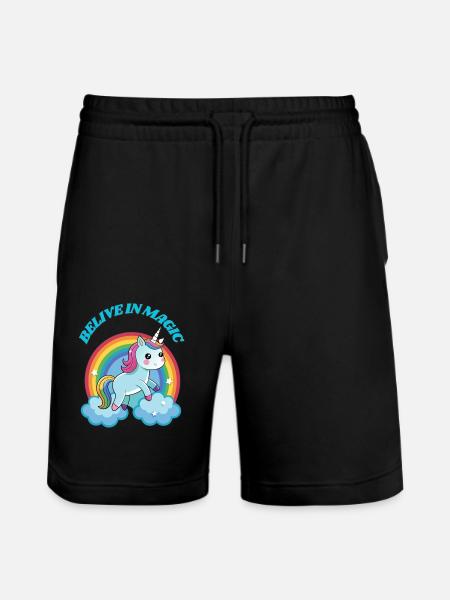 Belive in Magic - Stanley/Stella Unisex Bio Joggingshorts Trainer - Schwarz