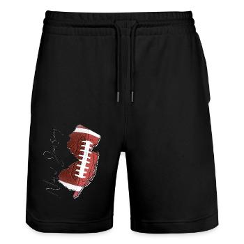 New Jersey (United States) | real football | Map Sct - Stanley/Stella Trainer Unisex Organic Jogging Shorts - black - Front - Nik (191cm) & Marisol (170cm)