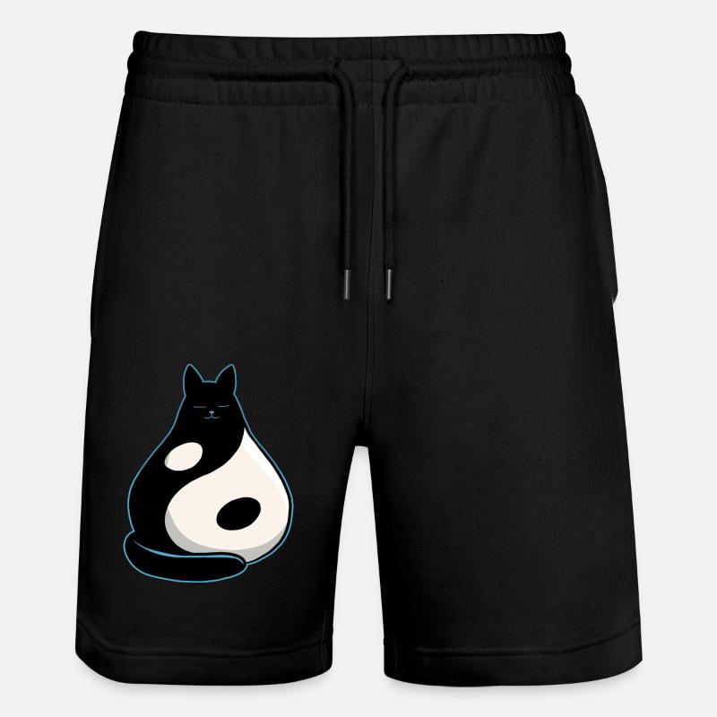 YinYang Cat - Stanley/Stella Trainer Unisex Organic Jogging Shorts - black