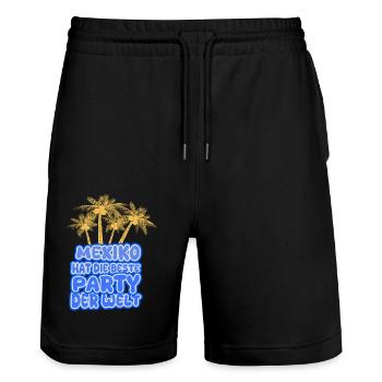 Holidays Mexico - Stanley/Stella Trainer Unisex Organic Jogging Shorts - black - Front - Nik (191cm) & Marisol (170cm)