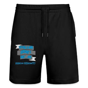 “Offiziell 18 Jahre Alt: Jetzt Wird Es Ernst… Oder - Stanley/Stella Unisex Bio Joggingshorts Trainer  - Schwarz - Vorne - Nik (191cm) & Marisol (170cm)