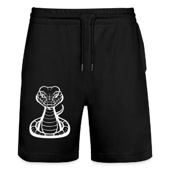 snake - Stanley/Stella Trainer Unisex Organic Jogging Shorts - black - Front - Nik (191cm) & Marisol (170cm)