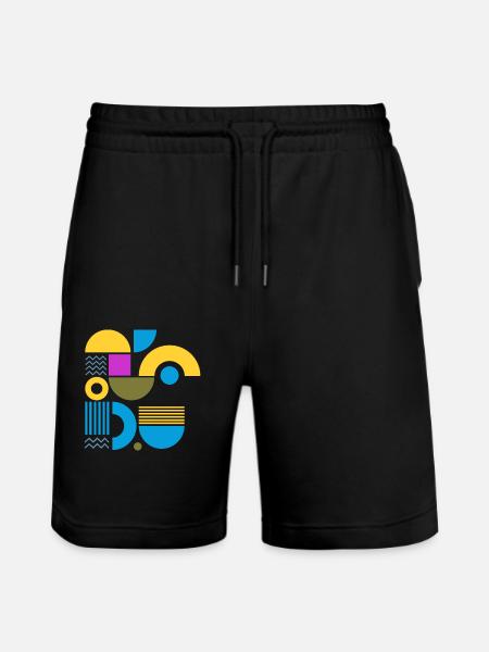"Modern Look Yellow Blue" - Stanley/Stella Unisex Bio Joggingshorts Trainer - Schwarz