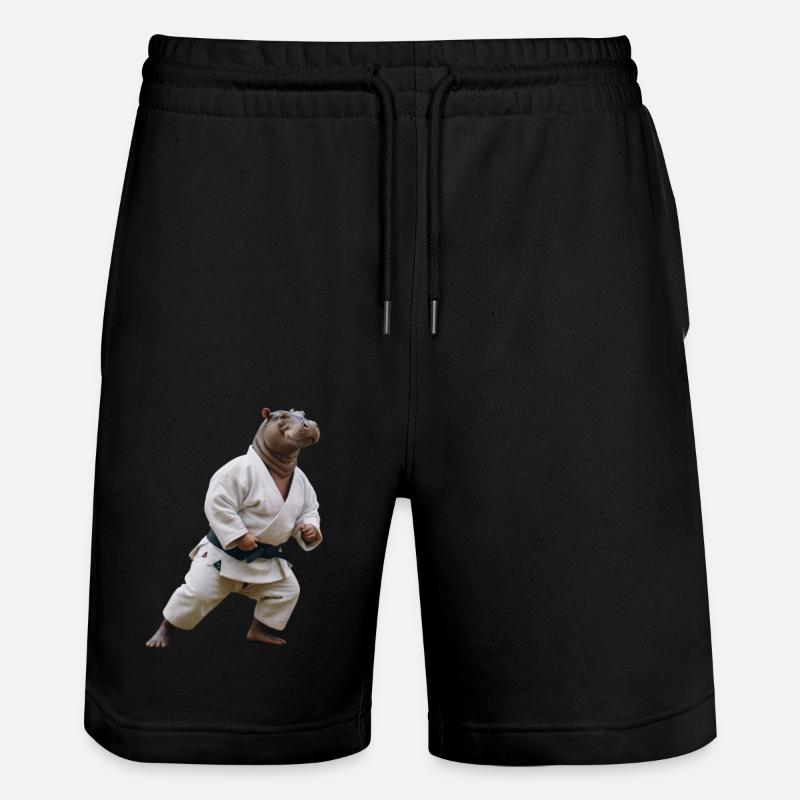 Nilpferd - Stanley/Stella Unisex Bio Joggingshorts Trainer  - Schwarz
