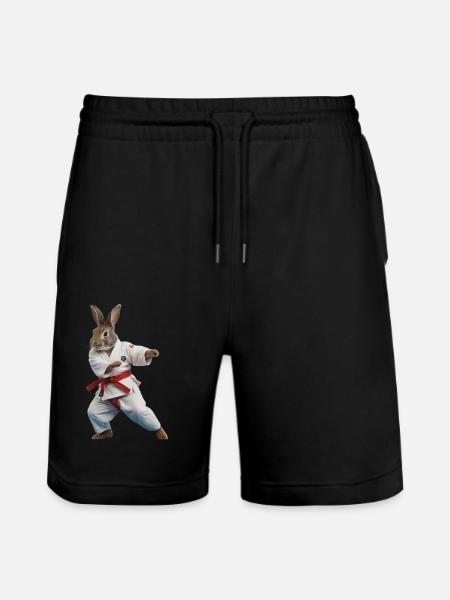 Sporty Rabbit - Stanley/Stella Trainer Unisex Organic Jogging Shorts - black