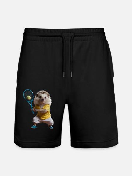 Sportlicher Igel - Stanley/Stella Unisex Bio Joggingshorts Trainer - Schwarz