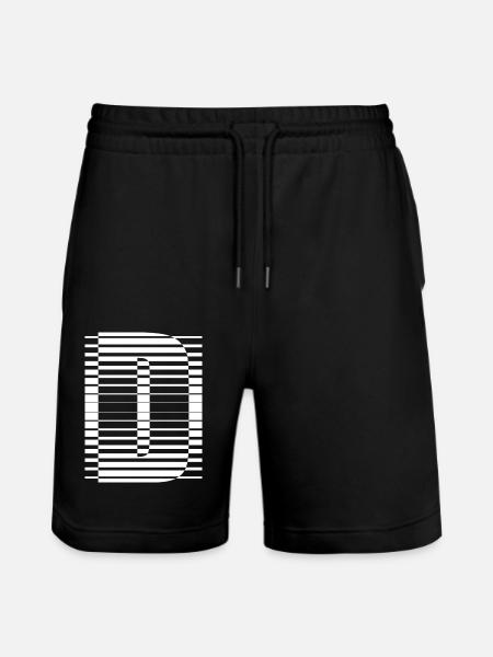LETTER D - Stanley/Stella Trainer Unisex Organic Jogging Shorts - black