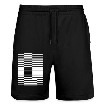 LETTER L - Stanley/Stella Trainer Unisex Organic Jogging Shorts - black - Front - Nik (191cm) & Marisol (170cm)