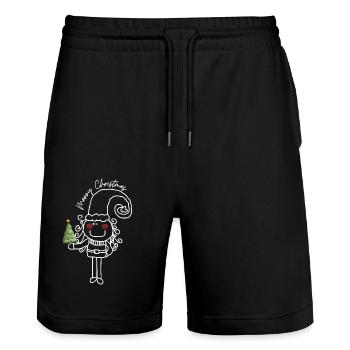 Merry Christmas - Stanley/Stella Unisex Bio Joggingshorts Trainer  - Schwarz - Vorne - Nik (191cm) & Marisol (170cm)