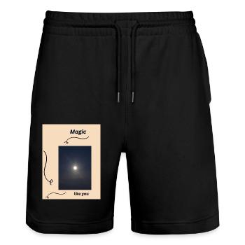 Magic - Short de jogging bio TRAINER Stanley/Stella unisexe - noir - Devant - Nik (191cm) & Marisol (170cm)