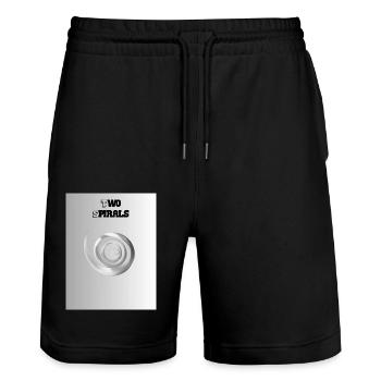 Two Spirals- Spirale - Short de jogging bio TRAINER Stanley/Stella unisexe - noir - Devant - Nik (191cm) & Marisol (170cm)