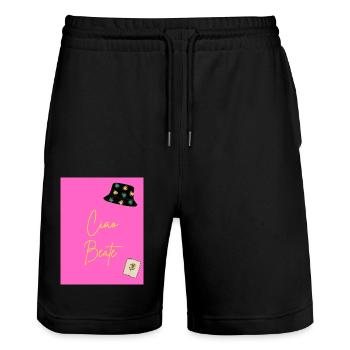 CIAO BEATE - Short de jogging bio TRAINER Stanley/Stella unisexe - noir - Devant - Nik (191cm) & Marisol (170cm)