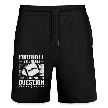 football américain - Short de jogging bio TRAINER Stanley/Stella unisexe - noir - Devant - Nik (191cm) & Marisol (170cm)