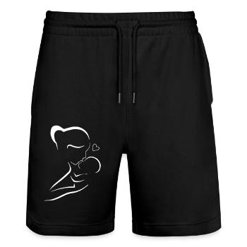 Mama liebt dich Mama Blumen Frauen Valentinstag - Stanley/Stella Unisex Bio Joggingshorts Trainer  - Schwarz - Vorne - Nik (191cm) & Marisol (170cm)