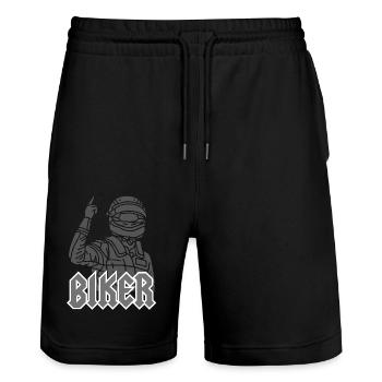 Biker - Stanley/Stella Unisex Bio Joggingshorts Trainer  - Schwarz - Vorne - Nik (191cm) & Marisol (170cm)