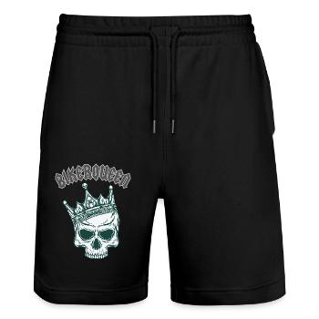 BIKERQUEEN - Stanley/Stella Trainer Unisex Organic Jogging Shorts - black - Front - Nik (191cm) & Marisol (170cm)