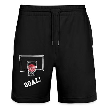 Basketball Goal - Stanley/Stella Trainer Unisex Organic Jogging Shorts - black - Front - Nik (191cm) & Marisol (170cm)