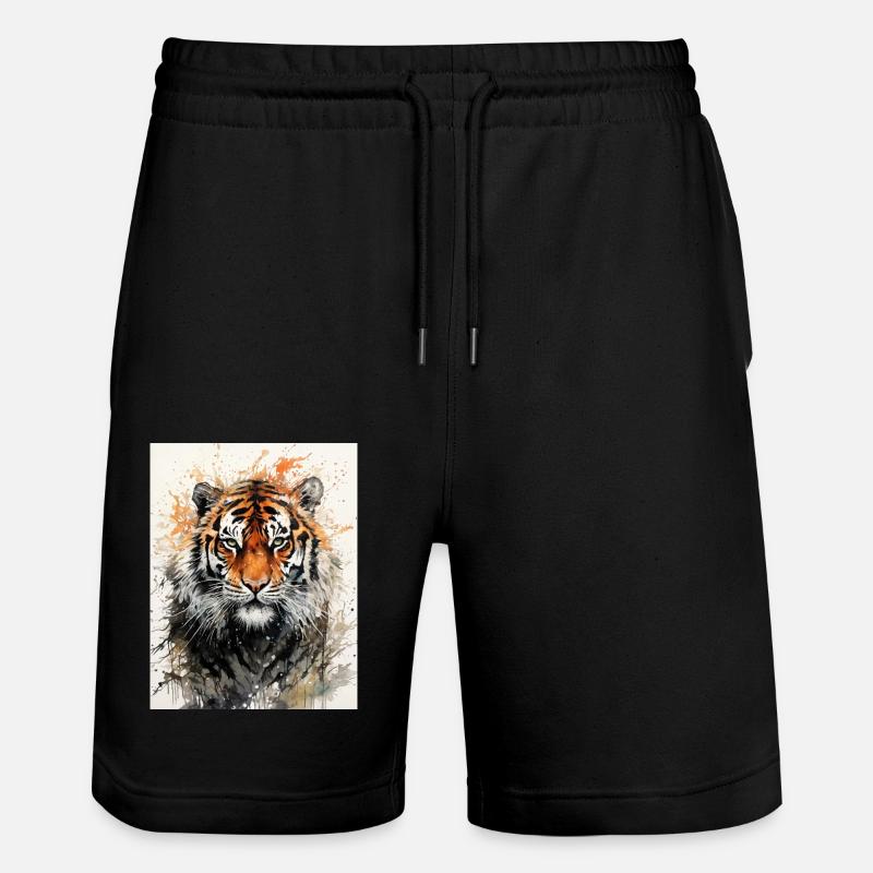 Tigre à l’aquarelle - Short de jogging bio TRAINER Stanley/Stella unisexe - noir