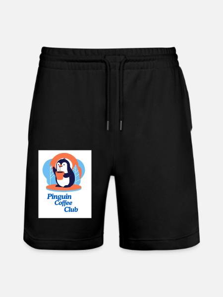 Penguin Coffee Club - Stanley/Stella Trainer Unisex Organic Jogging Shorts - black