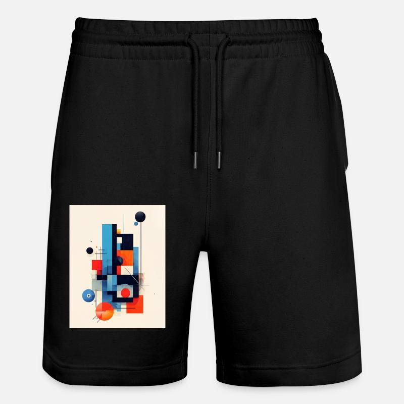 Composition géométrique abstraite - Short de jogging bio TRAINER Stanley/Stella unisexe - noir