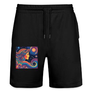 Vierge Astrologie Né Cadeau - Short de jogging bio TRAINER Stanley/Stella unisexe - noir - Devant - Nik (191cm) & Marisol (170cm)