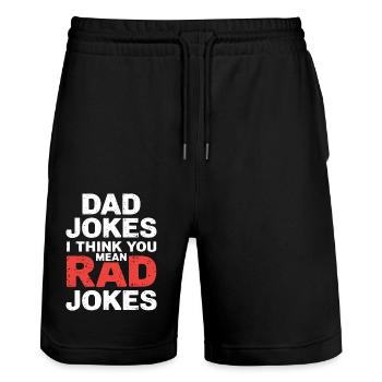 Dad Jokes I Think You Mean Rad Jokes 8 - Stanley/Stella Unisex Bio Joggingshorts Trainer  - Schwarz - Vorne - Nik (191cm) & Marisol (170cm)