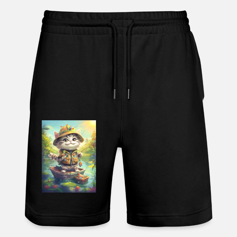 Chat Pêche Cadeau Pêche - Short de jogging bio TRAINER Stanley/Stella unisexe - noir