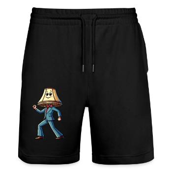 Saturday Night Lamp - Stanley/Stella Trainer Unisex Organic Jogging Shorts - black - Front - Nik (191cm) & Marisol (170cm)